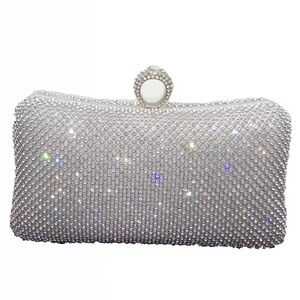 Silver Evening Clutch - Women's Bag